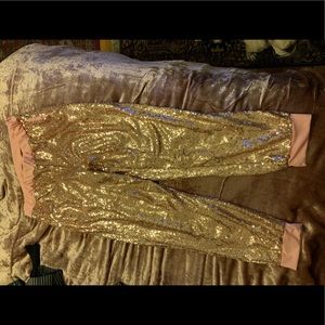Pink sequins pants